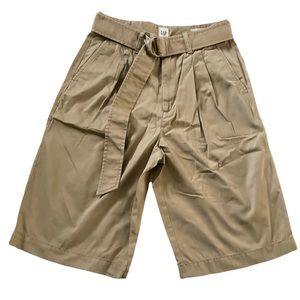 Gap High Rise Twill Belted Wrap Culottes Shorts Sz 2